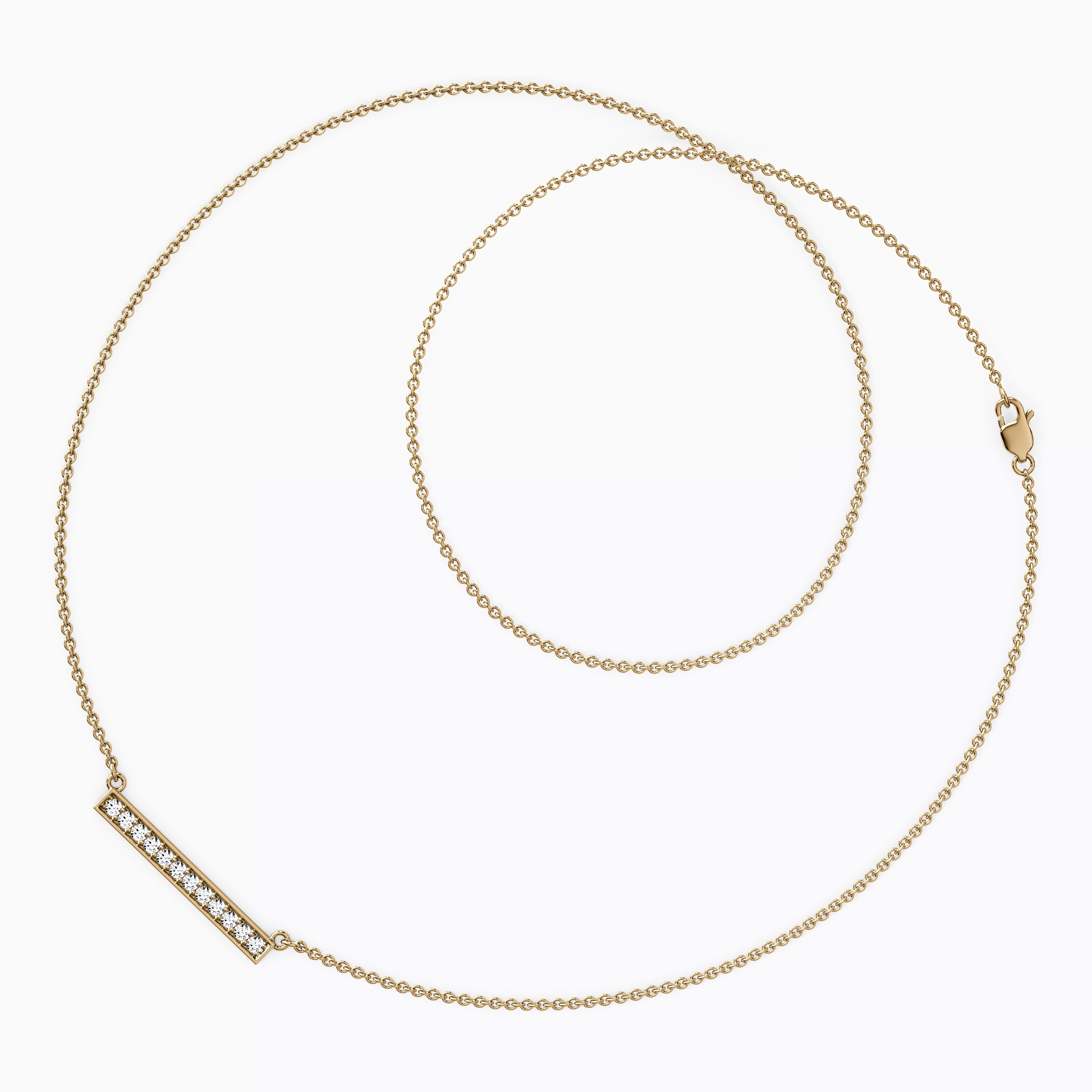 Collier Barrette Diamants | Or 14 carats