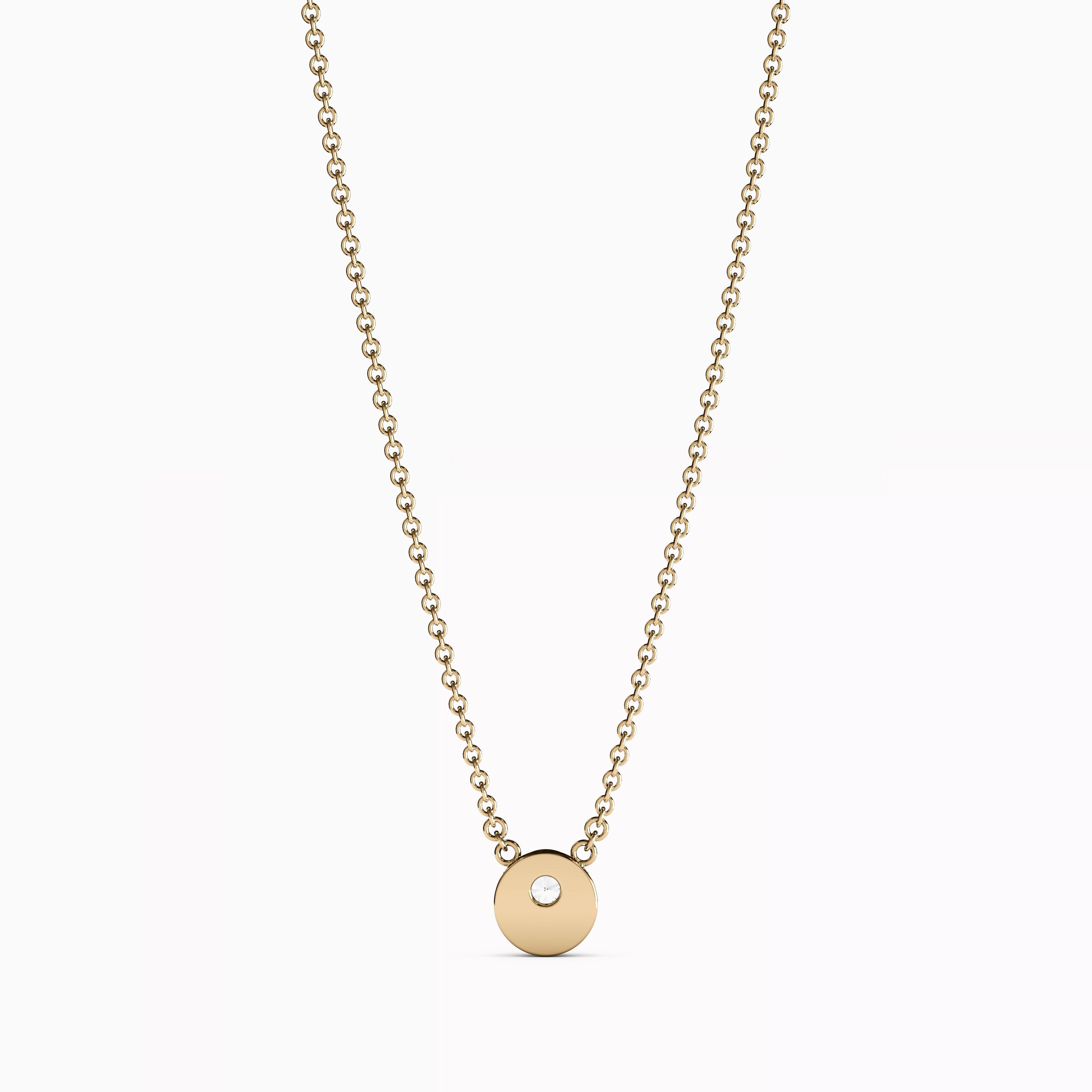 Diamond Crescent Necklace|  14K Gold