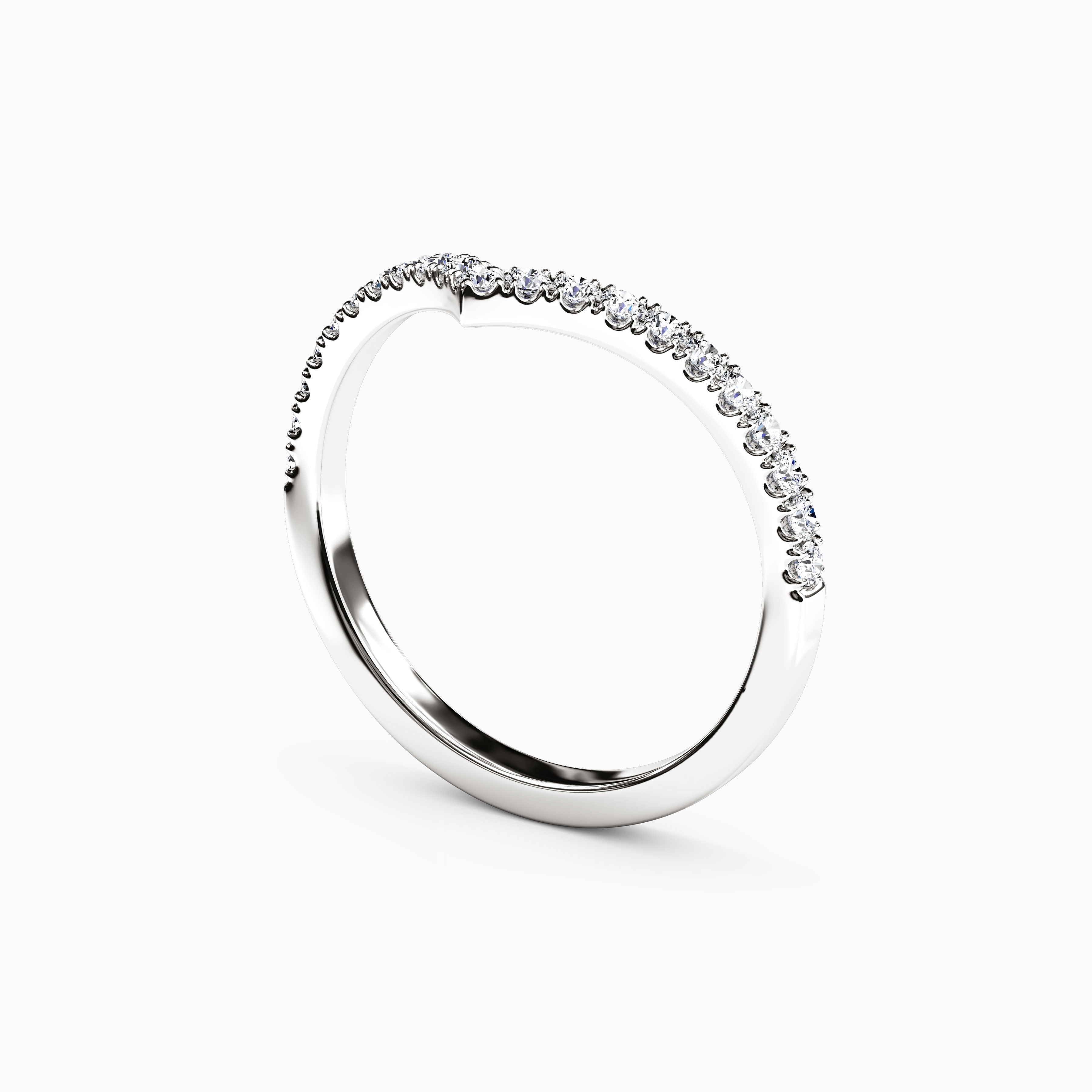 V Diamond Chevron Stackable Ring |14K Gold