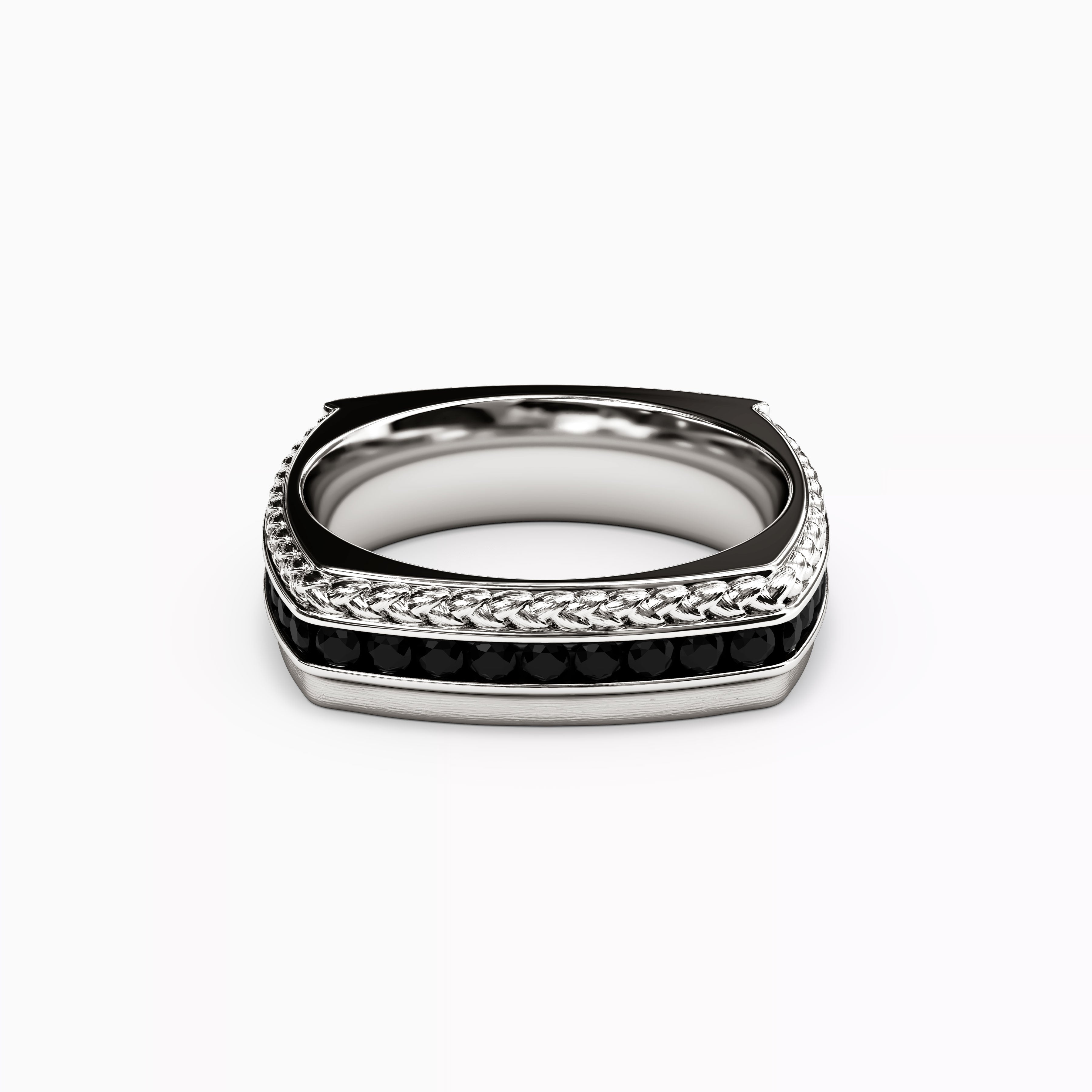 Bague pour homme Black Diamond en argent sterling