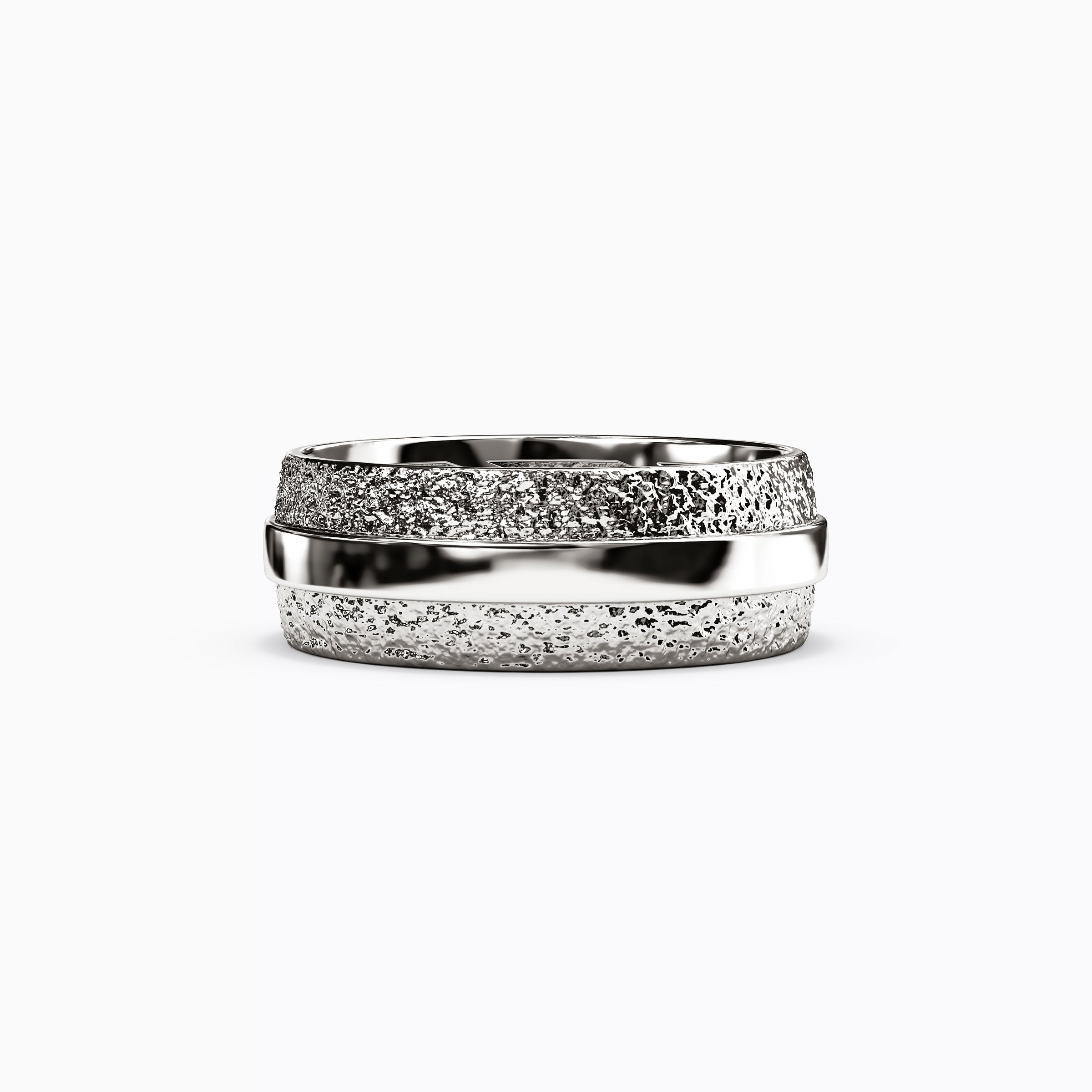 Polished Rail Wedding Band in Platinum